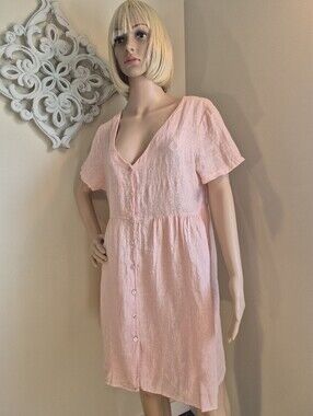 Jillian Harris X  Priv Linen Dress Hamptons Baby Doll Jilly Dress Large Summer